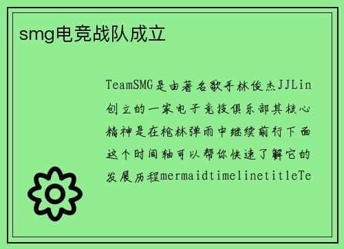 smg电竞战队成立